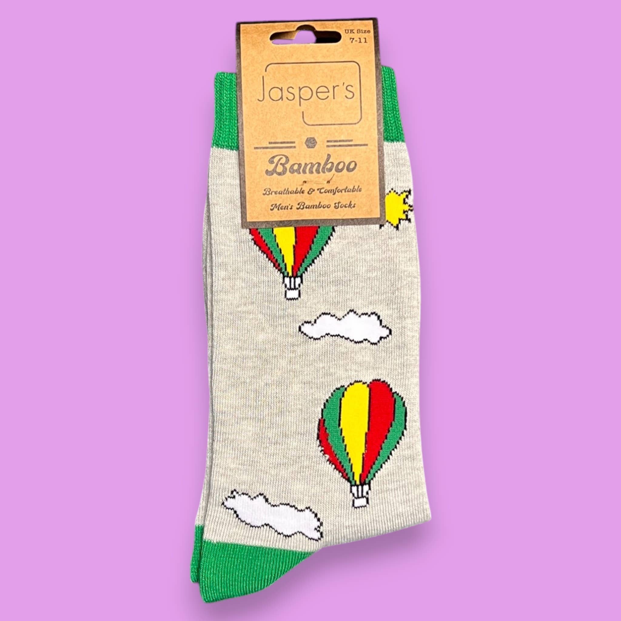 Jess & Lou - Vente Chaussettes – homme - Chaussettes en bambou montgolfière pour hommes BM1312