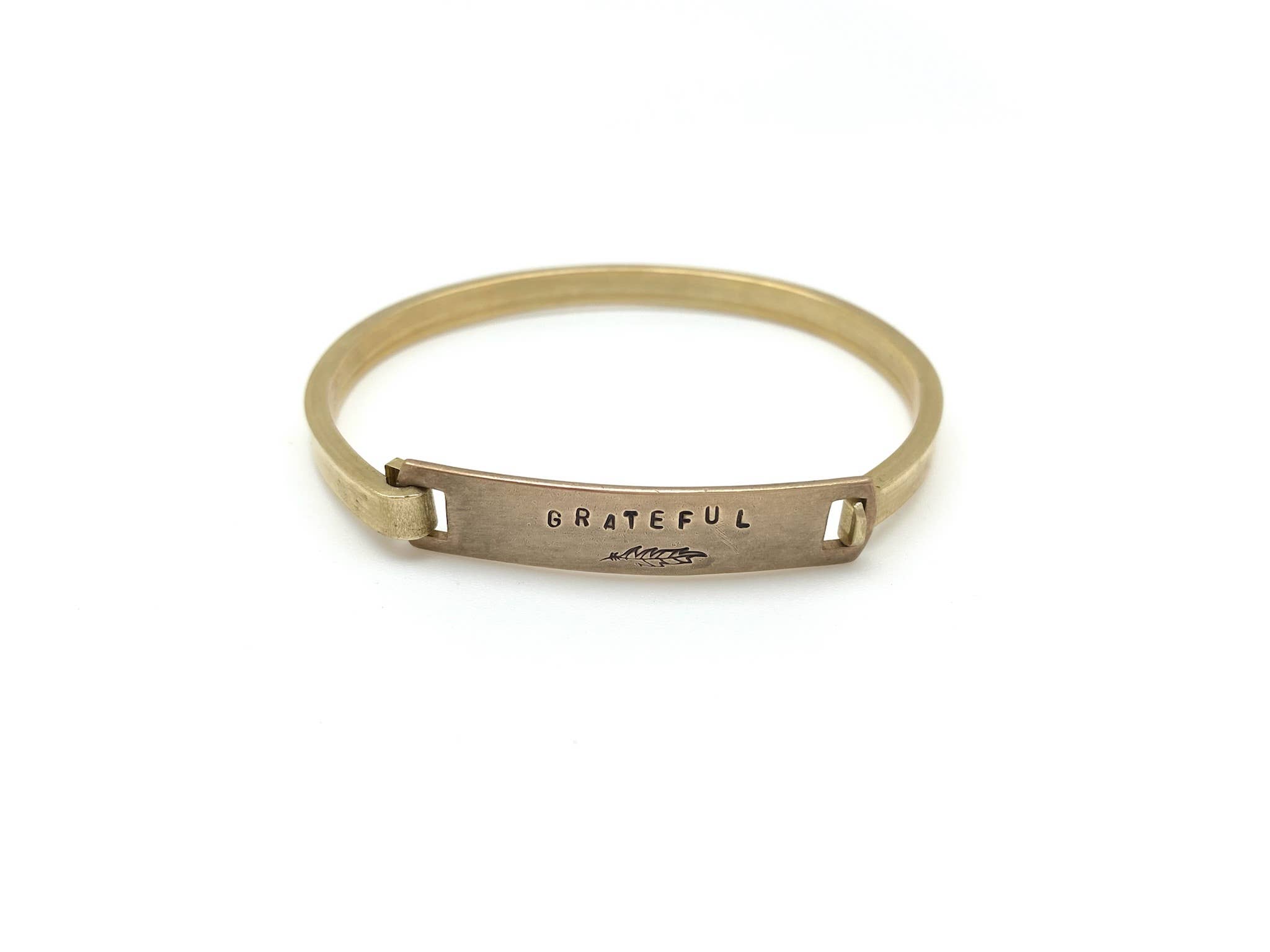 Stone Cooper - Wholesale Cuff Bracelet - "Grateful" Stamped Clip-Cuff Brass Bracelet1