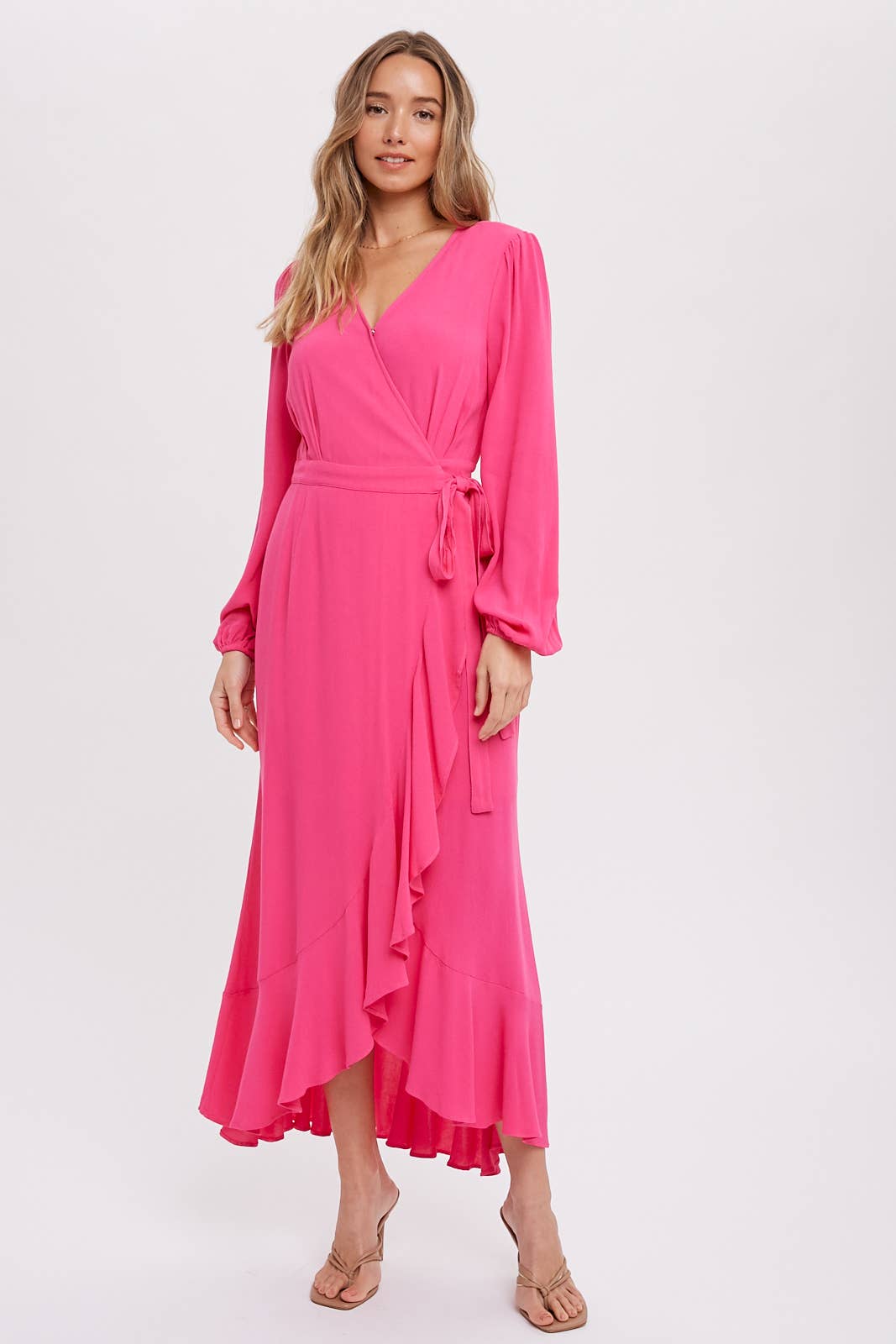 Bluivy – wholesale Dress – Women's – RUFFLE HEM MAXI WRAP DRESS28