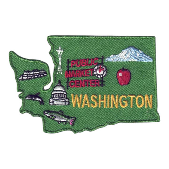 WASHINGTON WA State Map Patch - 3376 for wholesale by Happy Wood Products