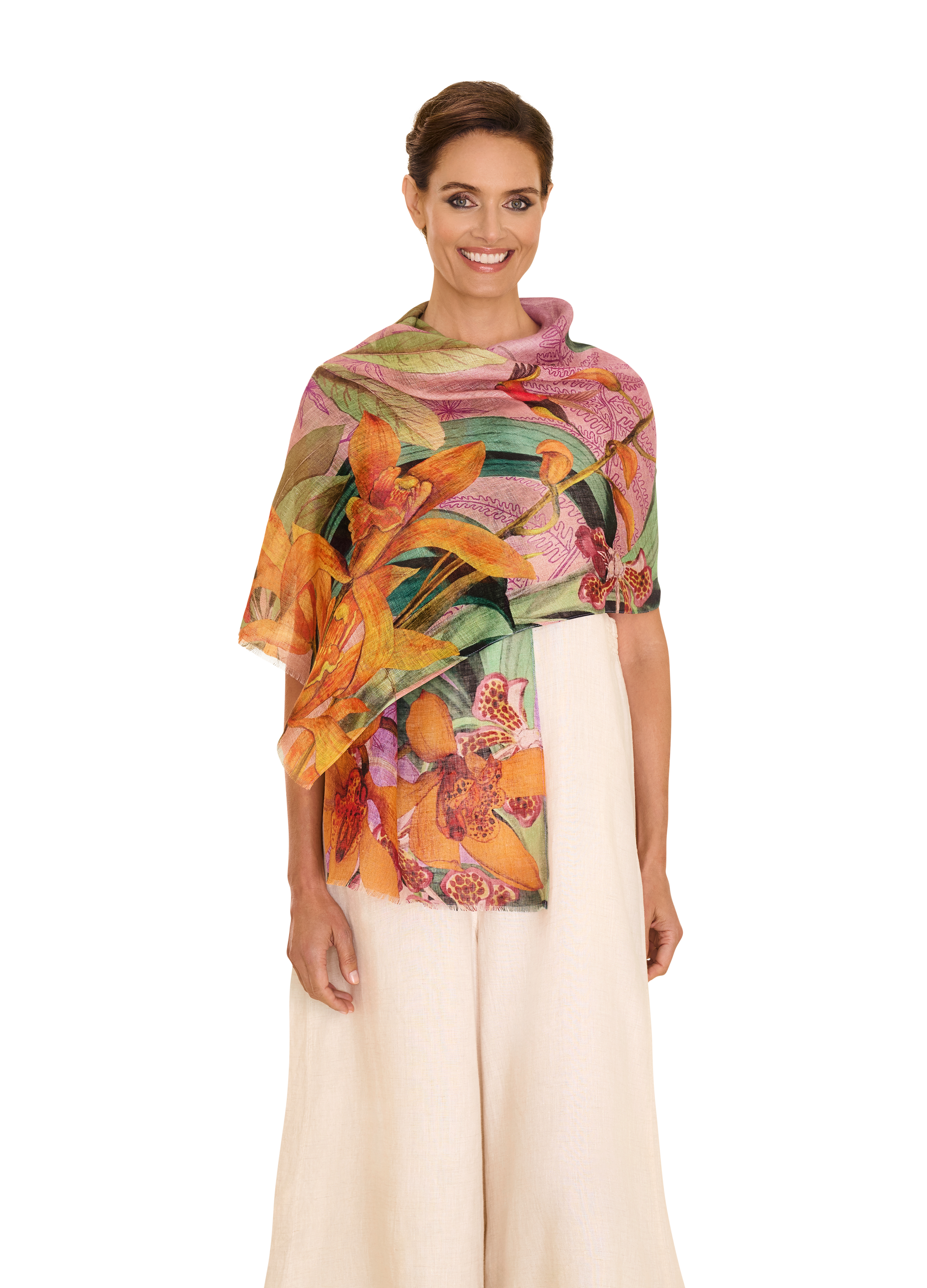 Purple Linen/Cotton Scarf - Botany Bliss - Lavender for wholesale on Faire0