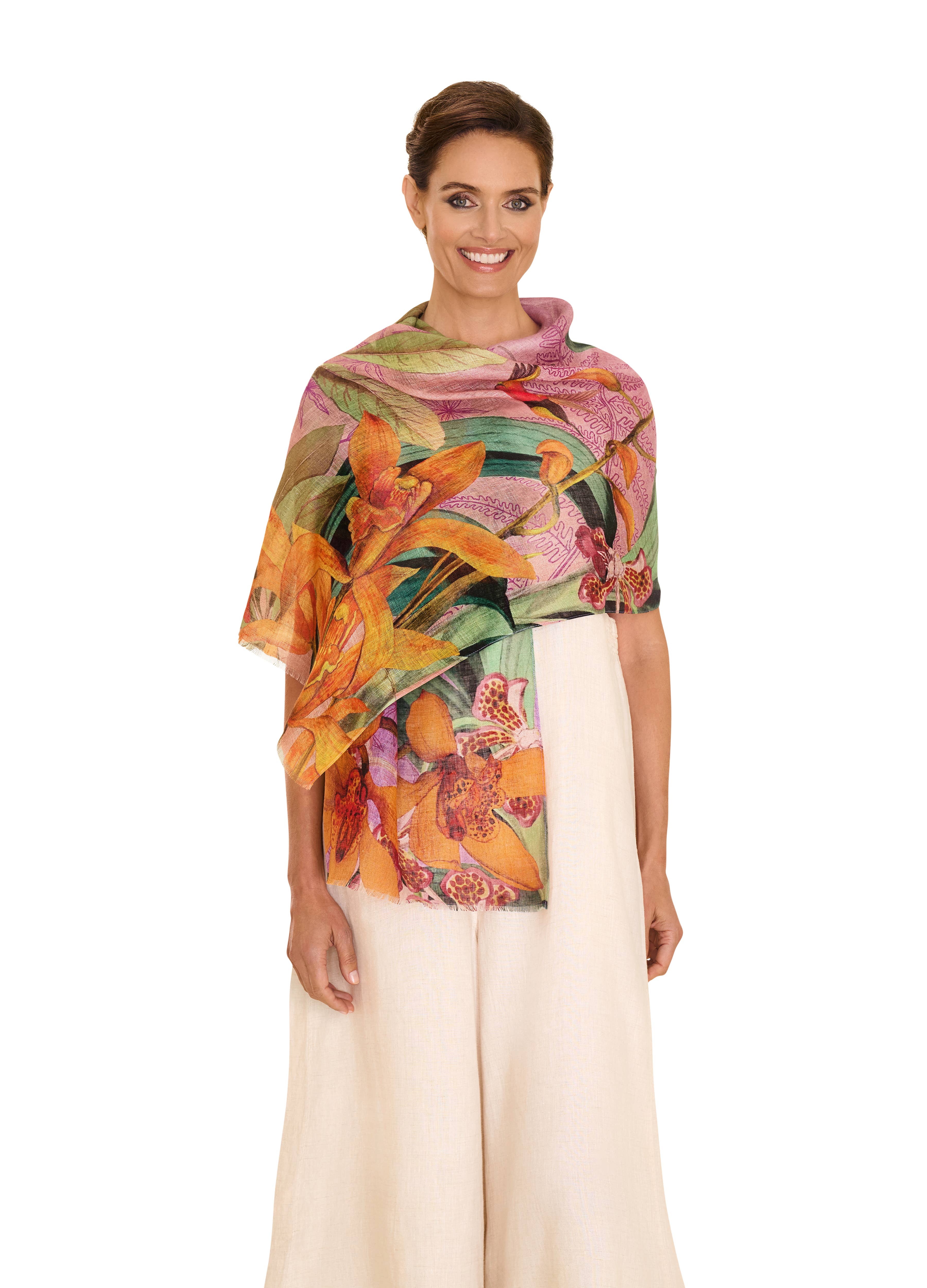 Purple Linen/Cotton Scarf - Botany Bliss - Lavender for wholesale on Faire