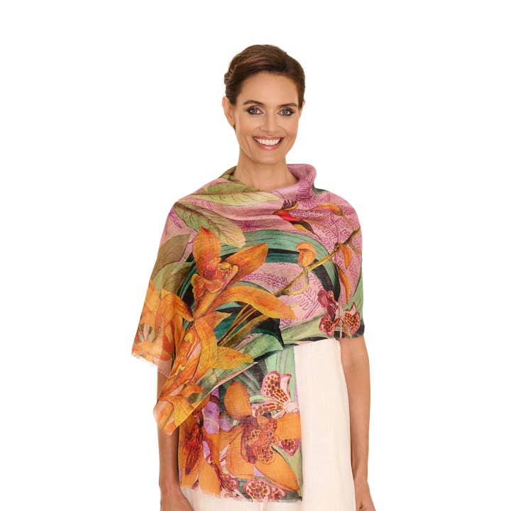 Purple Linen/Cotton Scarf - Botany Bliss - Lavender for wholesale on Faire0