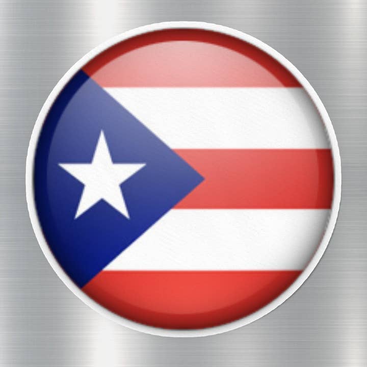 Puerto Rico Button Flag Sticker for wholesale by GraffMerch.com