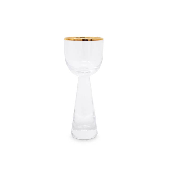 VIVIENCE – wholesale Shot glass – Set of 6 Shot Glasses with Gold Rim