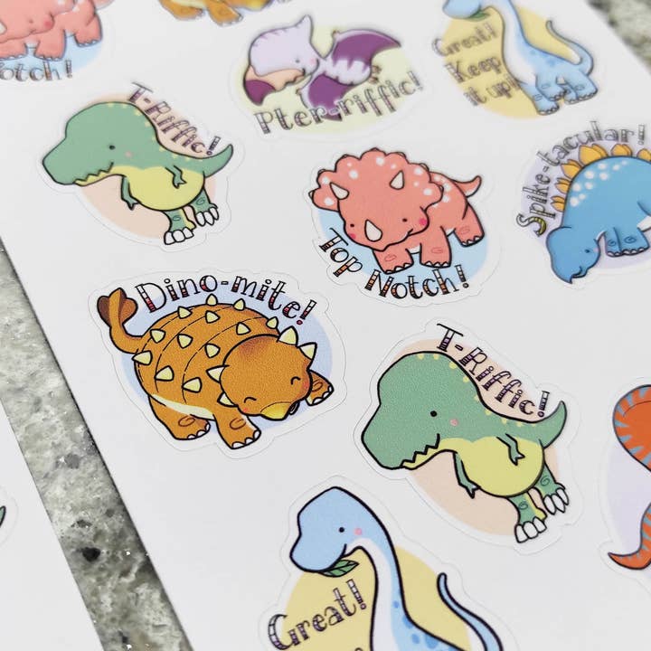 GojiBerry Designs - Wholesale Sticker - Kids & Baby - Teacher Reward Stickers No.7 - Dinosaurs