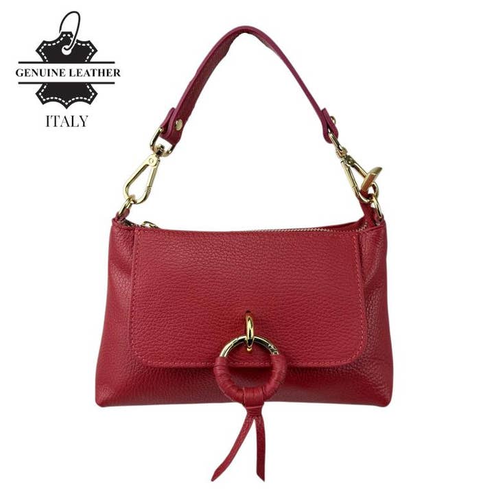 Chenson & Gorett - Wholesale Top Handle Bag - Women's - Leather Handbag with Shoulder Strap and Decorative Front2