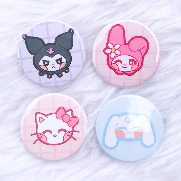 Teasuii - Vendita all'ingrosso Spilla da bavero - Stemmi a bottone Sanrio - Hello kitty, Cinna, Kuromi, My melody0