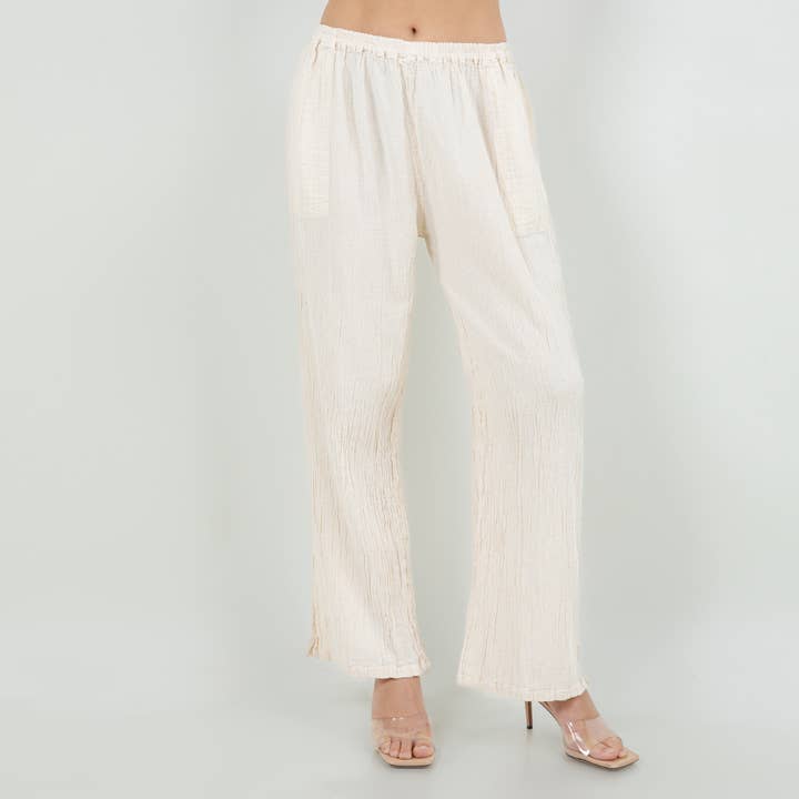 Pantaloni in garza di cotone 100% Lisa per la vendita all'ingrosso da parte di Cottonways