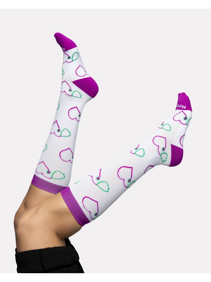 Nurse Yard - Wholesale Socks - Unisex - HERO - Valentine Graduated Compression Socks (20-30mmHg)
