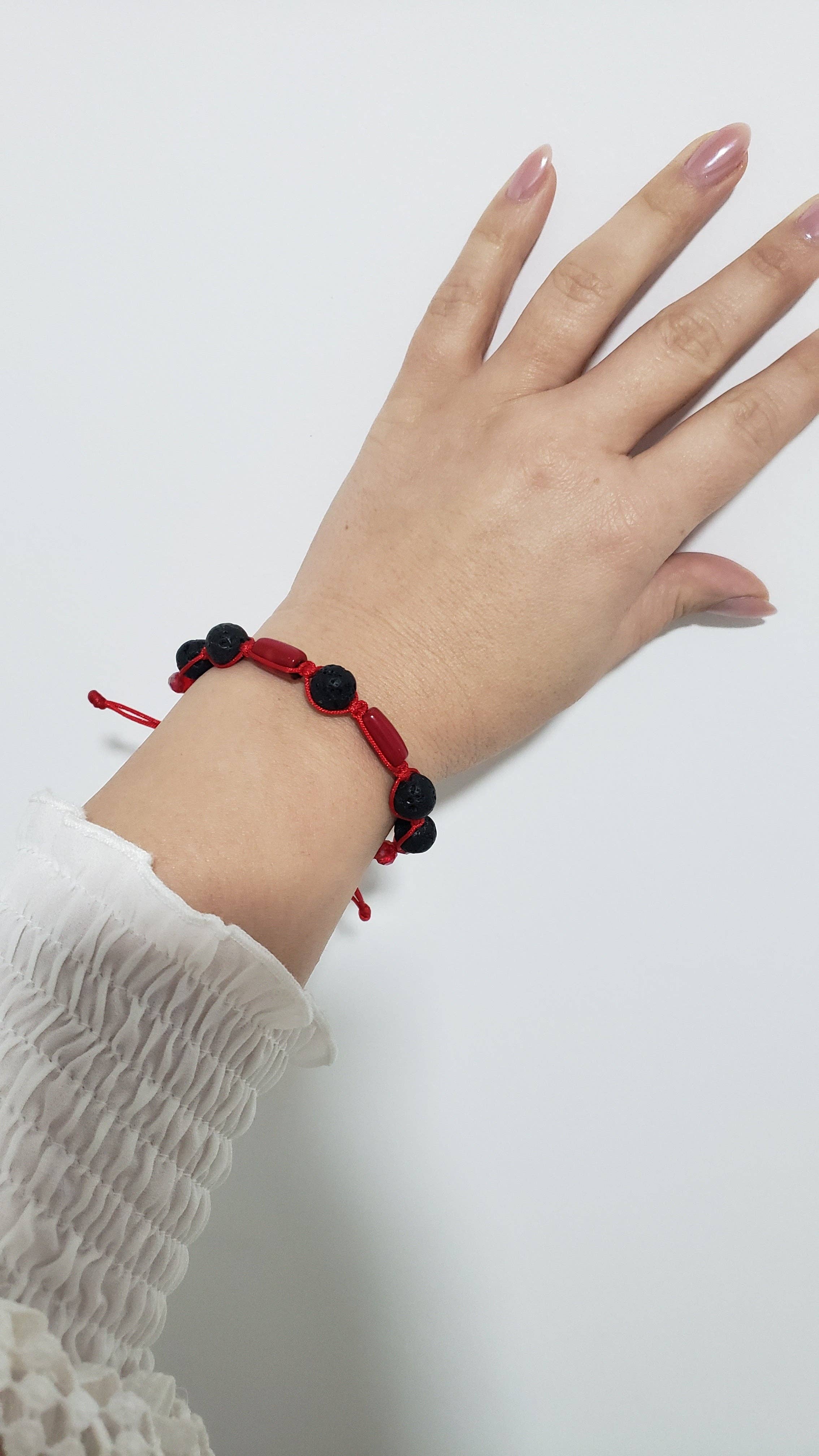 The Bijoux Collective – wholesale Beaded bracelet – Corals & Lava Stone Bracelet - B11 3