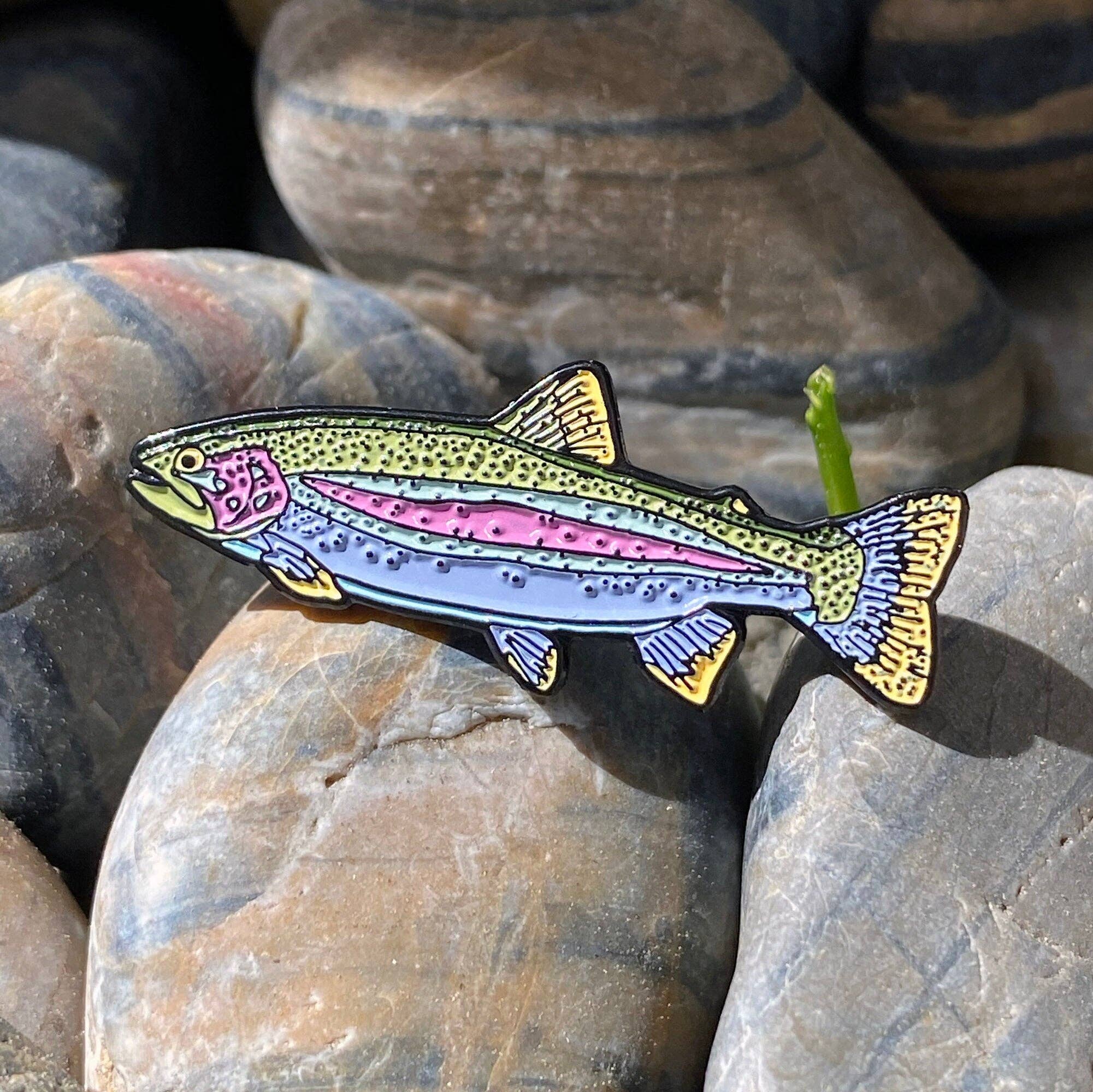Antler & Fin - Wholesale Lapel Pin/Button - Rainbow Trout Enamel Pin2