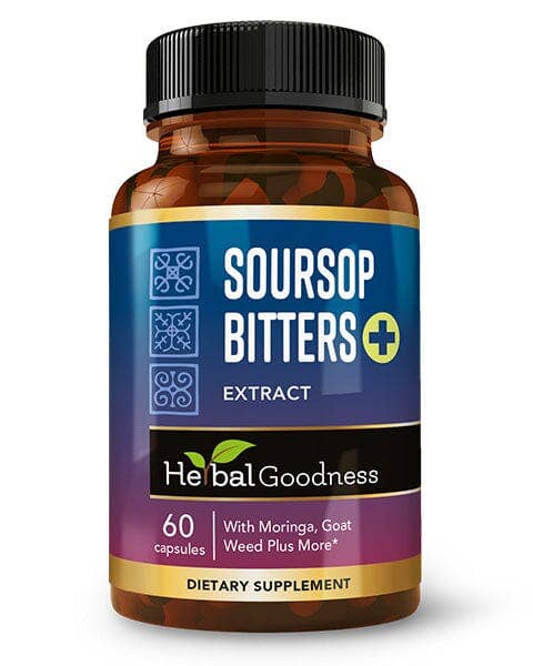 Herbal Goodness - Wholesale Oral Supplement/Vitamin - Soursop Bitters Extract - Capsules 60/600mg - Deep Body Cleanse and Detox - Herbal Goodness