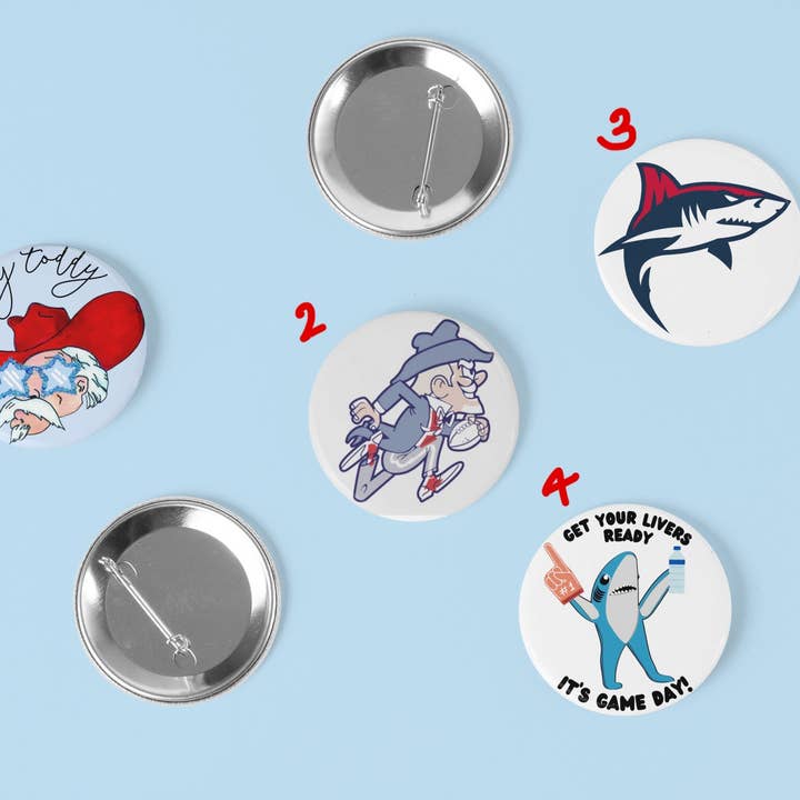 Botões do Dia do Jogo | VERMELHO + AZUL PÓ por atacado de GameDayDrips