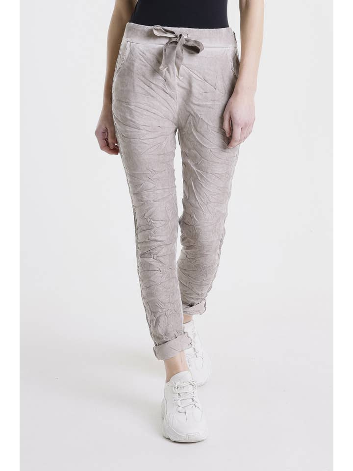 TINA Stephens Italy/Tees By Tina - Vente Pantalon – femme - Pantalon à bande tuxedo en suédine Kendyl (PL136U)1