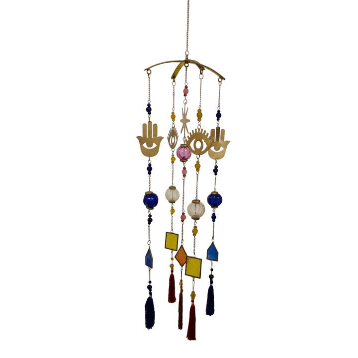 Wilco Home - Wholesale Suncatcher - Gypsy Stained Glass w/ Ornaments & Metal Sun Catcher