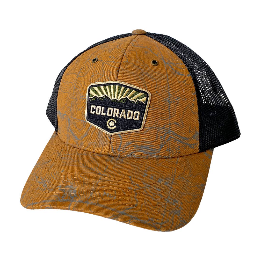 ColoradoCool Apparel - Wholesale Trucker Hat - Unisex - Topo Canvas Trucker Hat - Khaki0