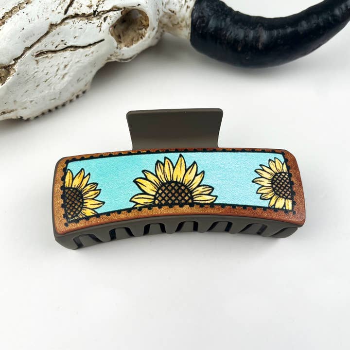 mildstyles - Wholesale Hair Clip - Women's - Western cowboy vintage leather hair claw clip