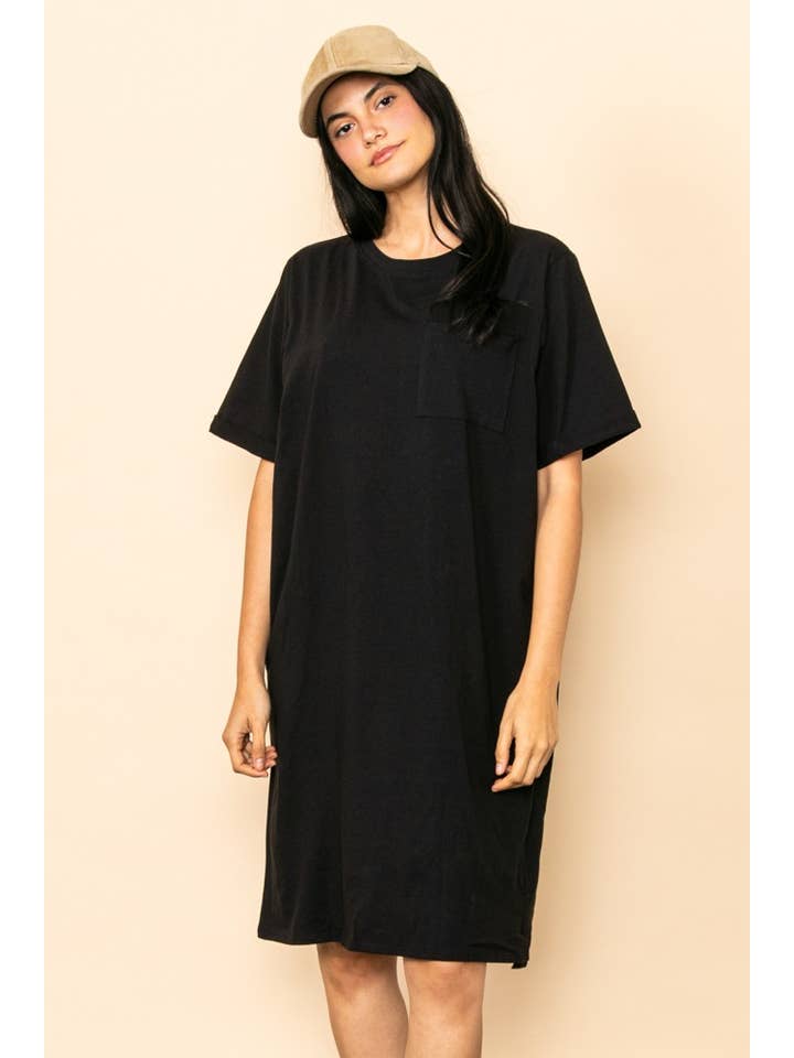 Elloh Collection - Wholesale Dress - Women's - Oversized Fit Round Neck T-Shirt Dress18
