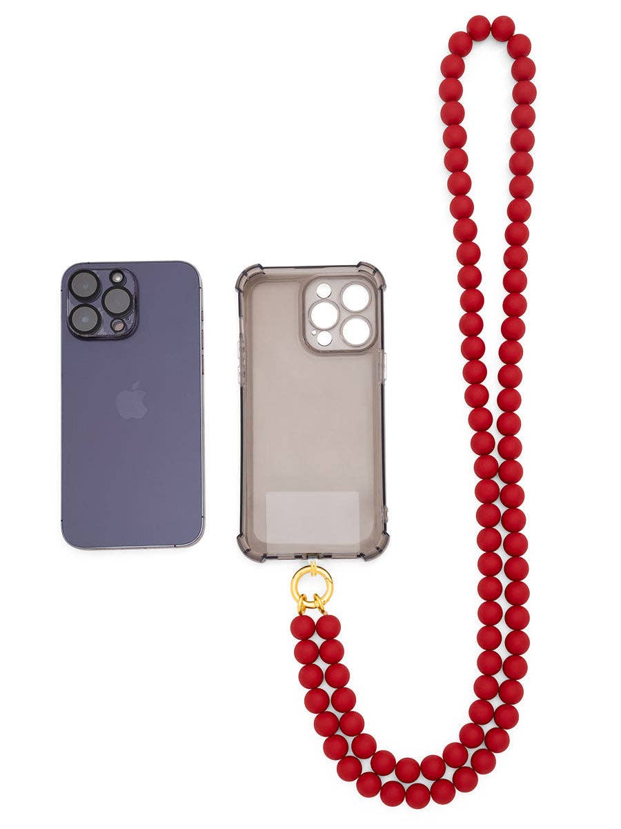 ZENZII Jewelry - Wholesale Beaded/Pearl Necklace - Matte Resin Beaded Crossbody Phone Lanyard15
