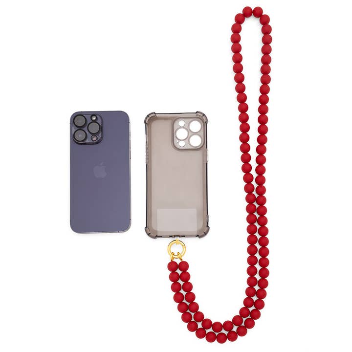 ZENZII Jewelry - Wholesale Beaded/Pearl Necklace - Matte Resin Beaded Crossbody Phone Lanyard15