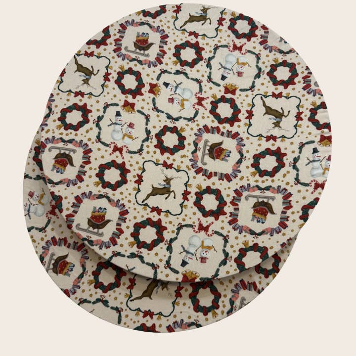 Christmas Placemat Cover Reindeer Rustic- Washable for wholesale by The Table Narrative