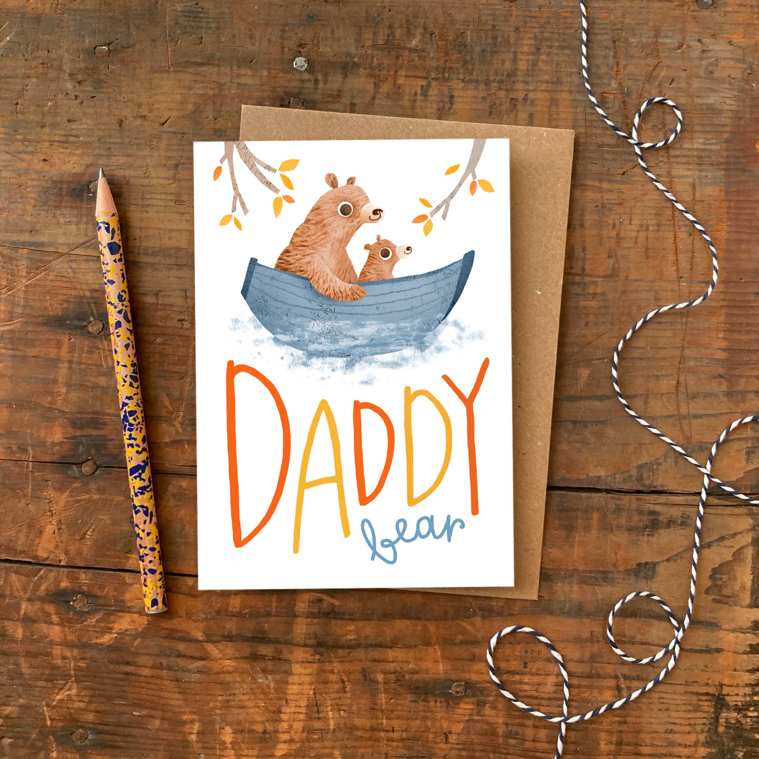Emily Nash Illustration Greeting Cards - Wholesale Vaderdagkaartje - Papa Beer Vaderdagkaart | Schattige Kaart voor Papa1
