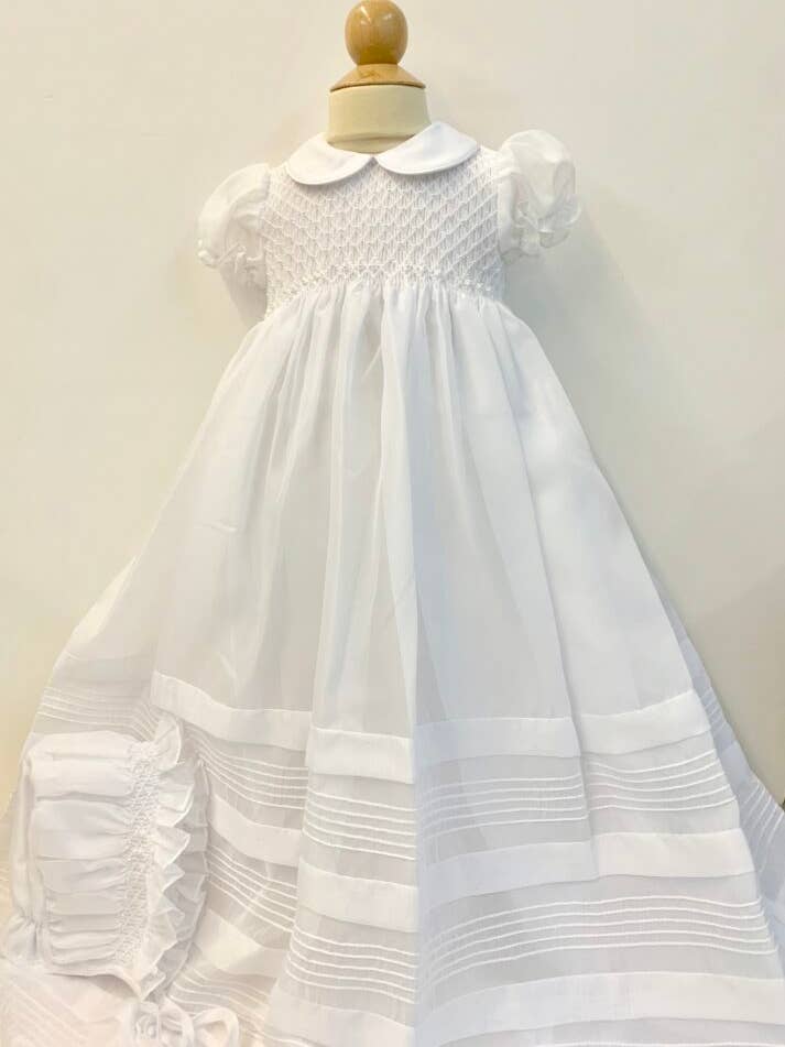 Will'beth - Wholesale Dress Set - Baby - 06694 Smocked Christening Gown2