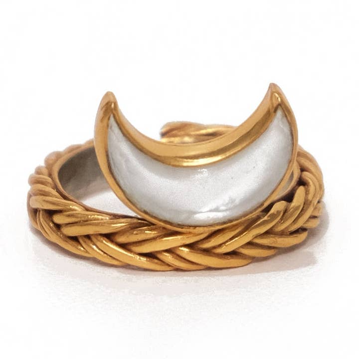 Anello LUNA INTRECCIATO per la vendita all'ingrosso da parte di The World Of INDAH