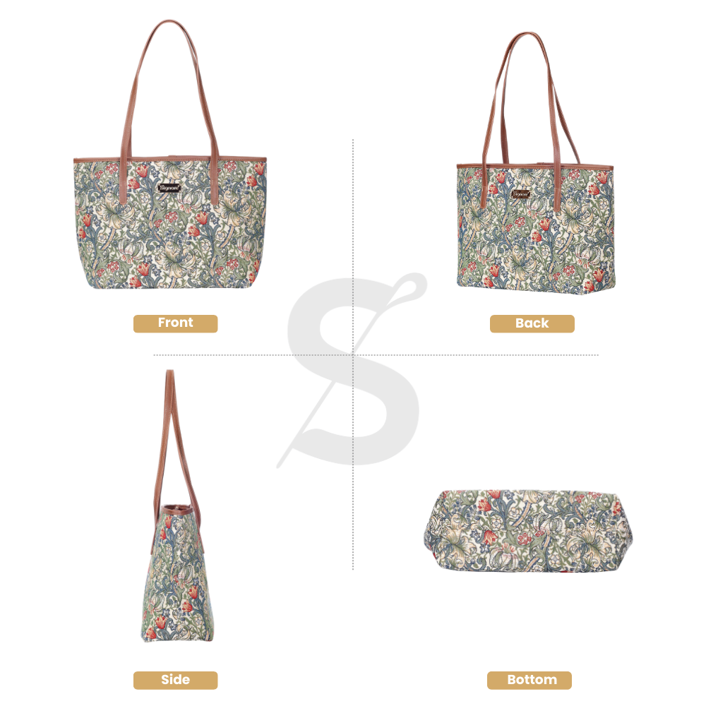 SignareArt - Vente Tote bag – femme - COLL-GLILY | Sac fourre-tout à bandoulière Golden Lily College William Morris5
