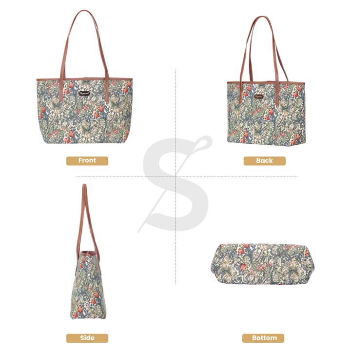 SignareArt - Vente Tote bag – femme - COLL-GLILY | Sac fourre-tout à bandoulière Golden Lily College William Morris5