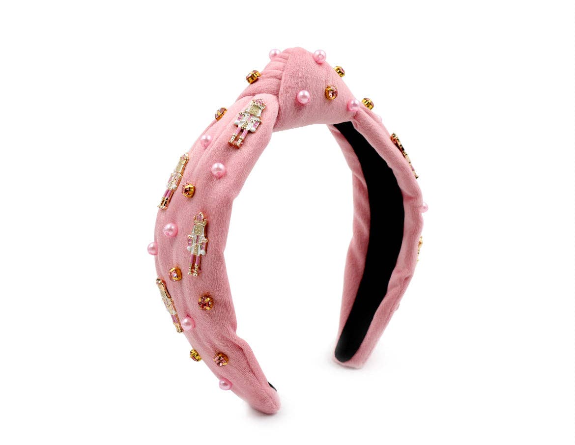 The Heady Chic – wholesale Fashion Headband - Kids – Kid and Tween Pink Velvet Nutcracker Headband: 8