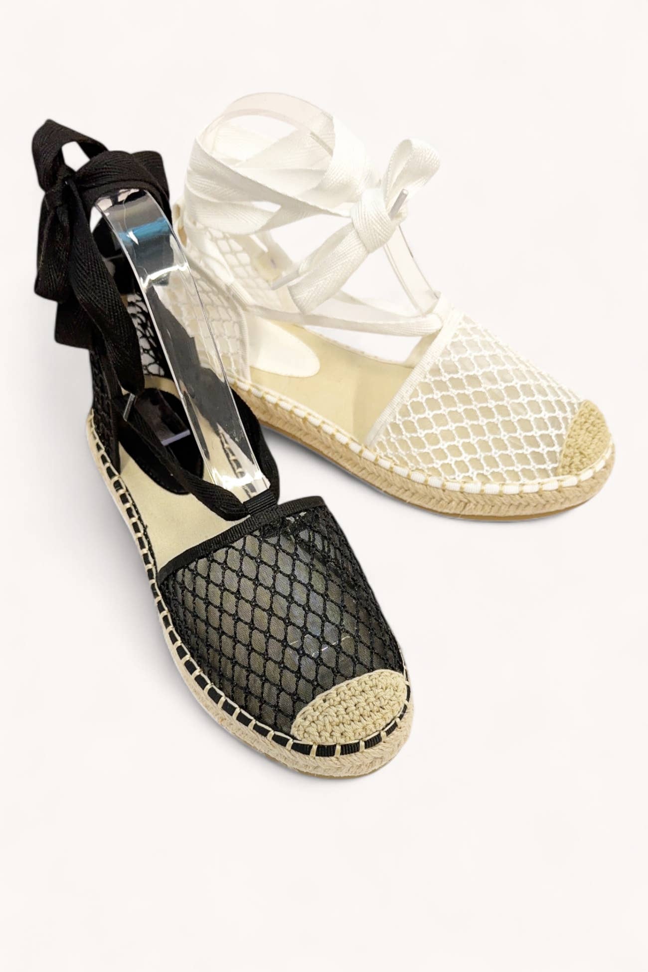 Oliccui - Wholesale Flats - Women's - LACE UP STRAP MESH UPPER ESPADRILLES FLATS1