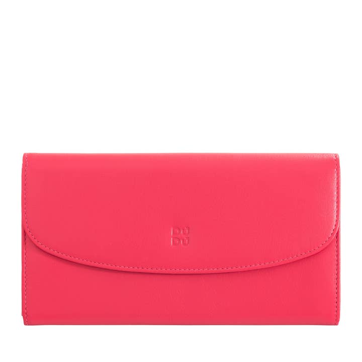 Dudu Women'S Leather Wallet Continental Purse Raspberry for wholesale by dudu