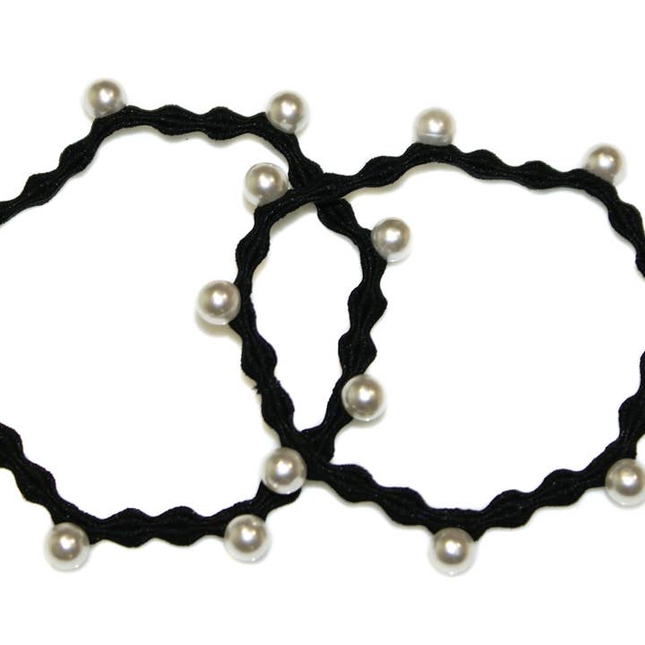 Pearl Bubble Elastikker - Sort - HEL258 BLACK for engroshandel hos Hepburn & Co.
