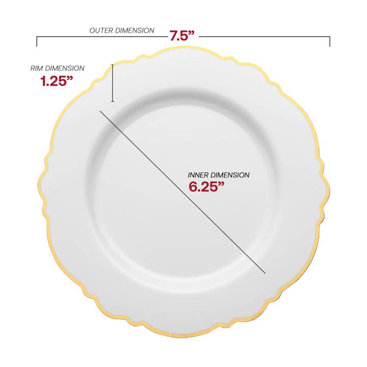 Smarty had a Party - Wholesale Serviesset - Wit met Gouden Rand Plastic Servies Set - 120 Gasten