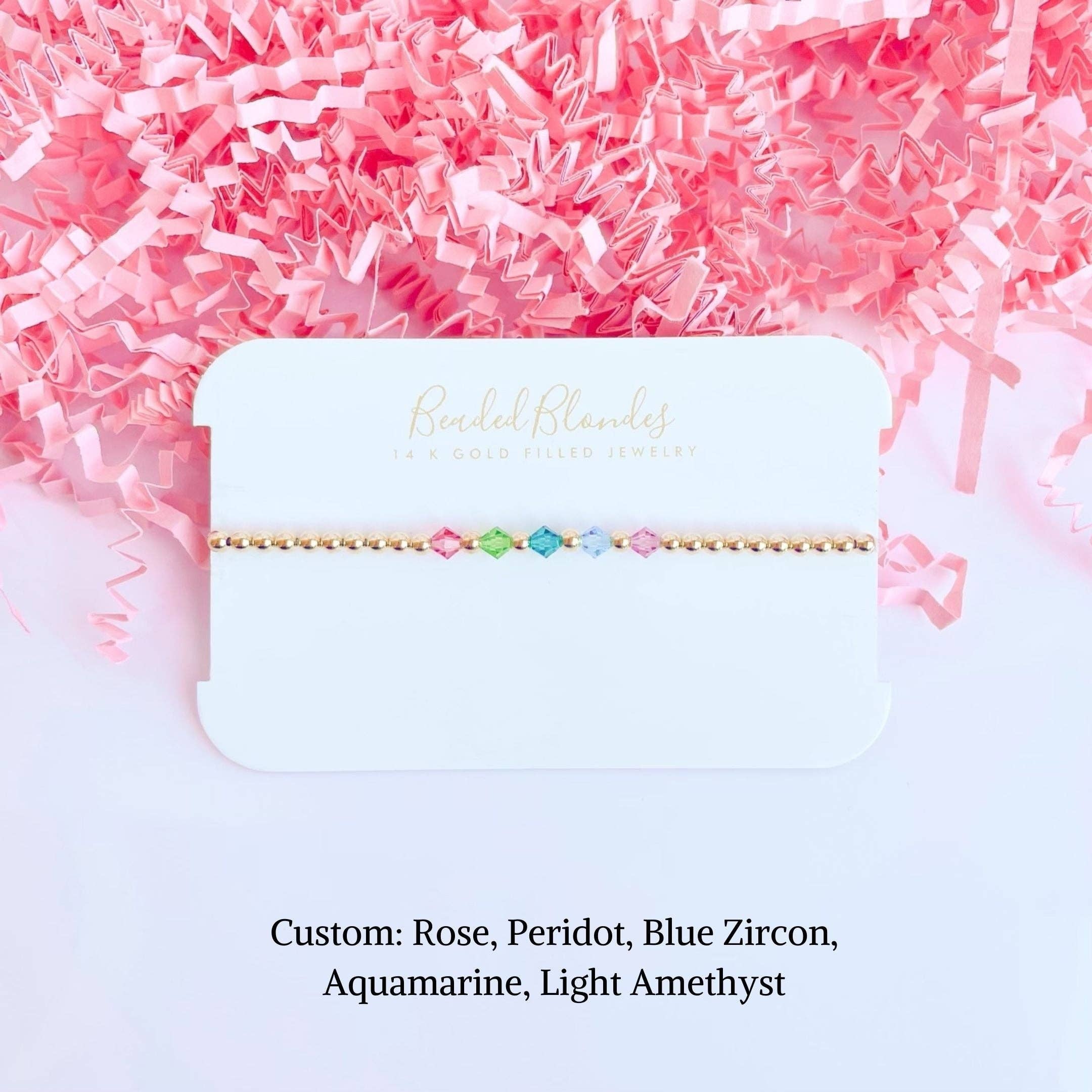 Beaded Blondes - Wholesale Beaded Bracelet - Birthstone Swarovski Bracelet Collection (Pack of 12)13