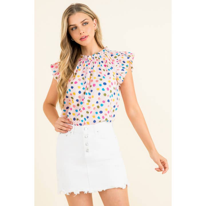 Top Manga Bolinhas Dot por atacado de THML