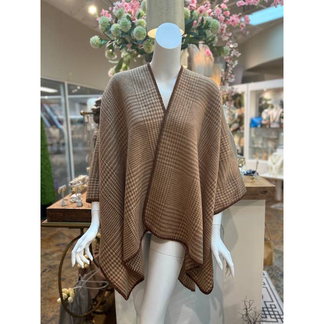 CP25212 Glen Plaids Cape Wrap for wholesale by Pretty Persuasions