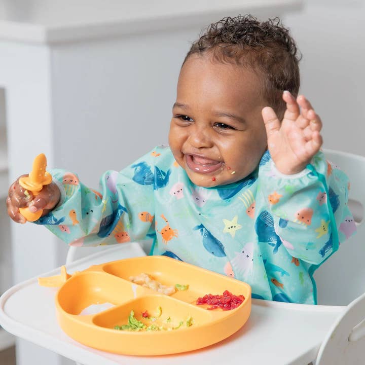 Bumkins - Wholesale Bib - Baby - Sleeved Bib: Ocean Life