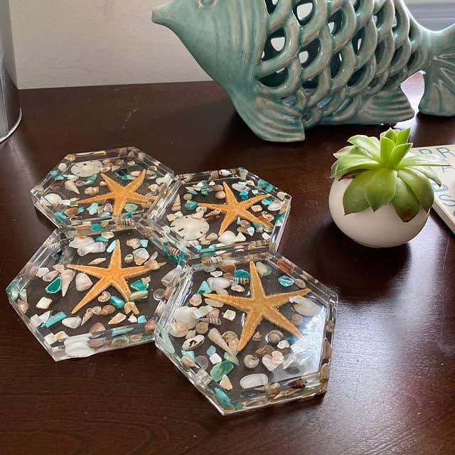 JEMS of the Sea - Wholesale Coasters - Handmade Eco-Friendly Resin Seashell Coasters1