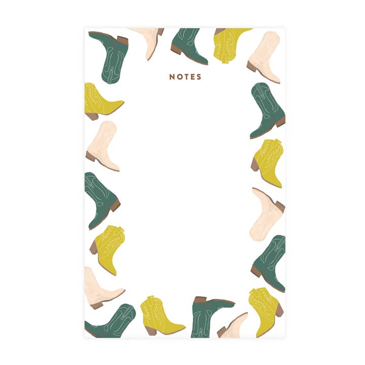 Cowboy Boot Notes Notepad for wholesale by Joy Paper Co.