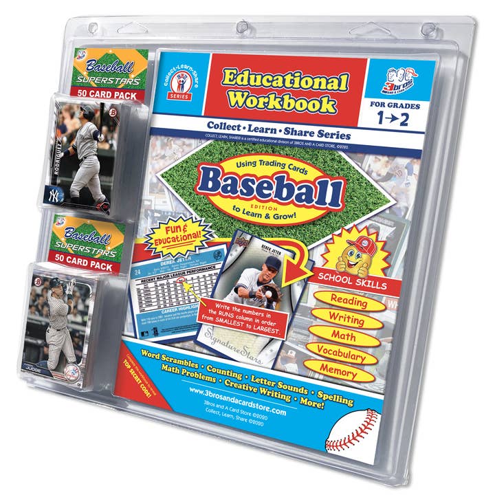 3bros And A Card Store - Wholesale Card Game - Educational Baseball Workbook Combo (Grades 1-2)