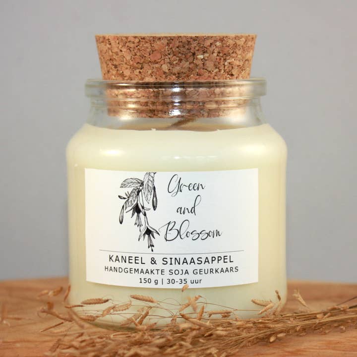 Green and Blossom - Wholesale Jar/Filled Candle - Soy candle cinnamon orange0