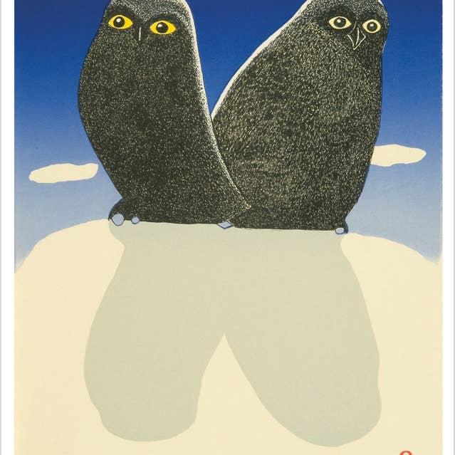 Pomegranate - Wholesale Stationery/Notecard Set - Kananginak Pootoogook: Owls' Silhouette Notecard
