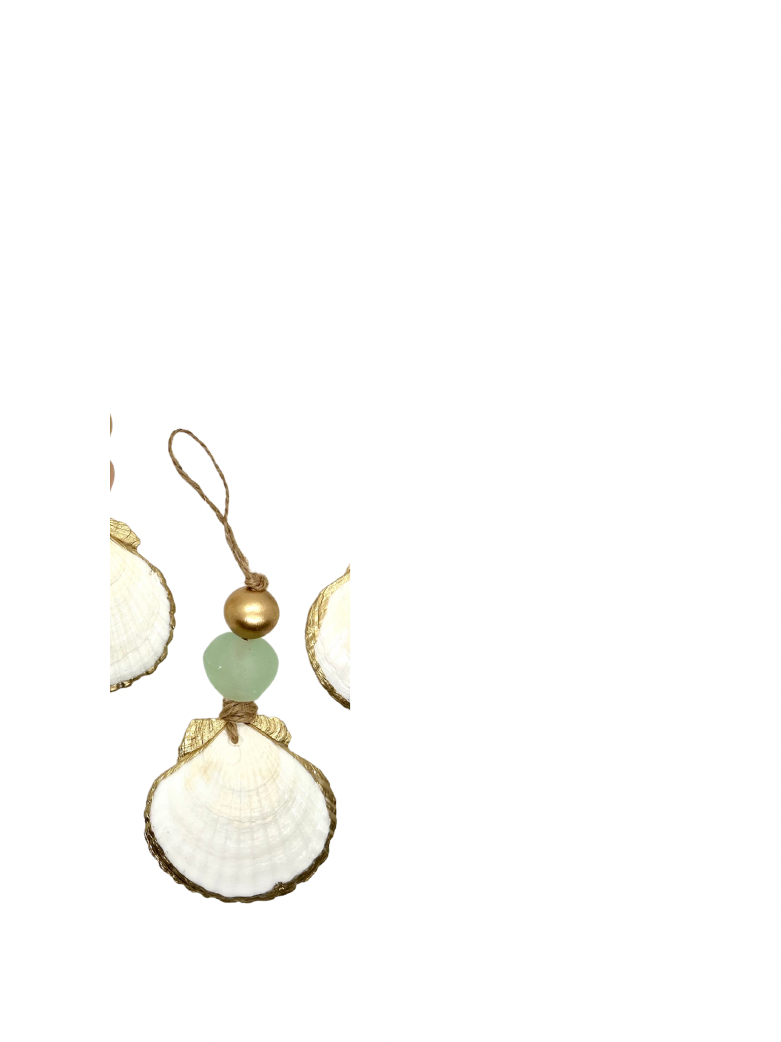 The Gilded Shell - Venta al por mayor Adornos - Adorno navideño costero de vieira dorada3