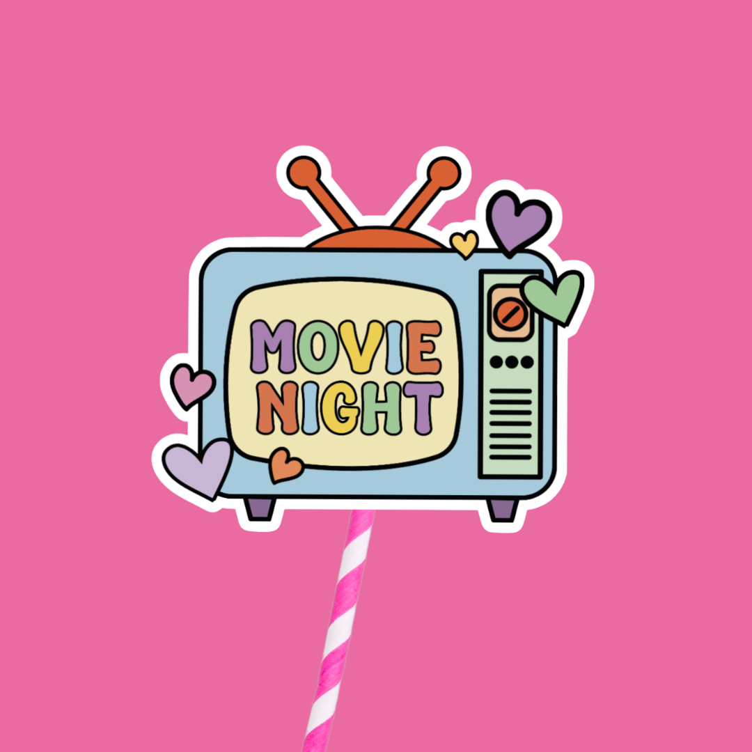 Dotesy Designs – wholesale Sticker – Movie Night Tv Sticker1