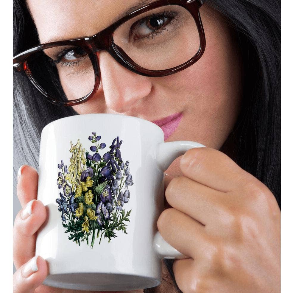 3dRose - Wholesale Coffee Mug - 3dRose, Aconitum Flowers in Light Yellow and Lavender, Mug9