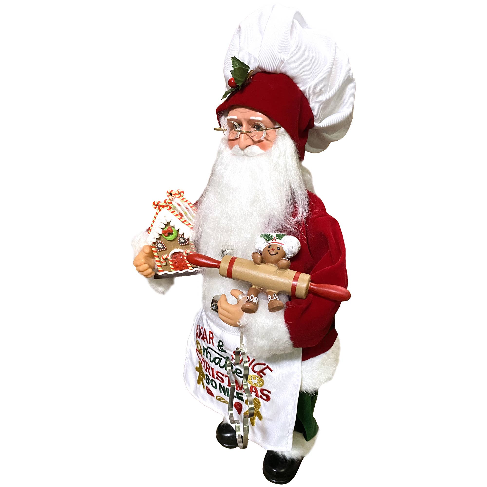 Santa’s Workshop Inc. - Vente Décoration de Noël - Père Noël Sugar & Spice, 15 pouces1