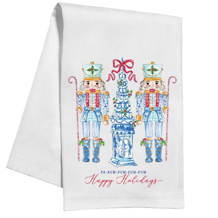 RosanneBeck Collections - Wholesale Tea Towel - Pa Rum Pum Chinoiserie Nutcrackers  Kitchen Towel0